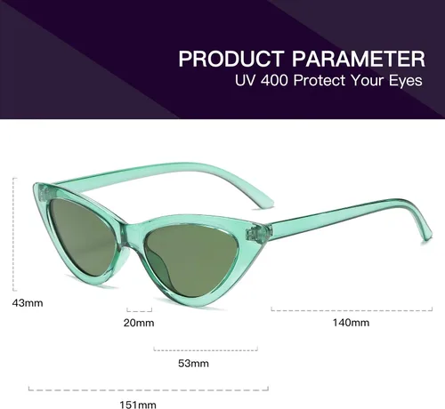 Miniatura 2 de Lentes de sol retro para mujer, con marco de plástico y diseño con estilo ojo de gato YOSHYA