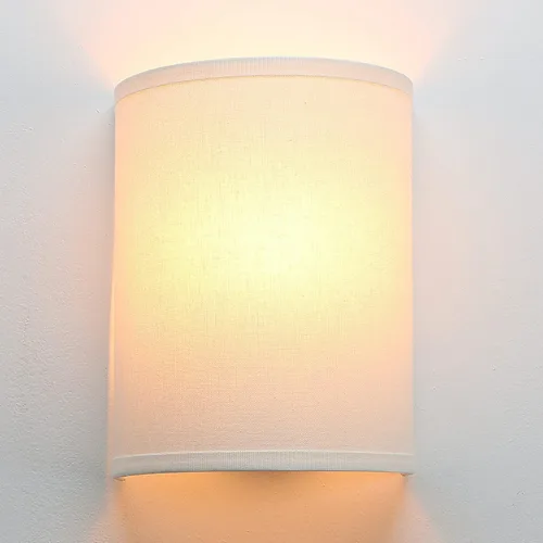 Aplique de pared iluminación de tela blanca, lámpara de pared industrial vintage con pantalla de tela para dormitorio, sala de estar, pasillo