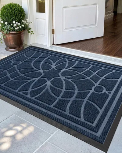 Miniatura 19 de DEXI - Felpudo para puerta exterior, alfombra de entrada de perfil bajo y resistente antideslizante para el recibidor, alfombras de bienvenida que