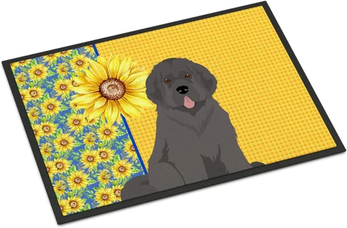 Miniatura 363 de Caroline's Treasures WDK5313MAT Airedale Terrier - Tapete para puerta delantera de 18 x 27 pulgadas, diseño de girasoles de verano, para entrada