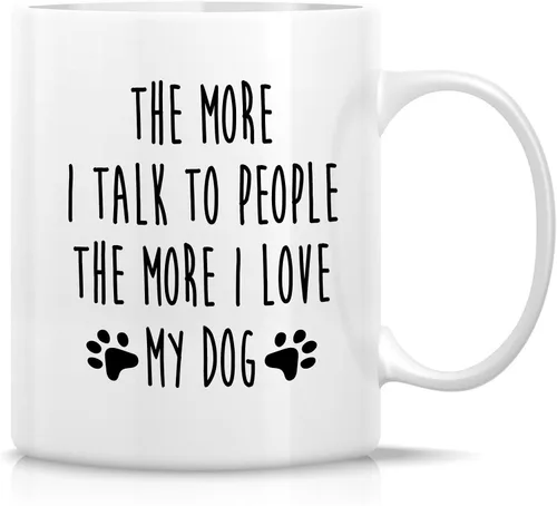 Miniatura 19 de Retreez - Taza divertida con texto en inglés "Funny Cute Golden Retriever Don't Stop Retrievin' Dog Lover", 325 ml, tazas de café de cerámica