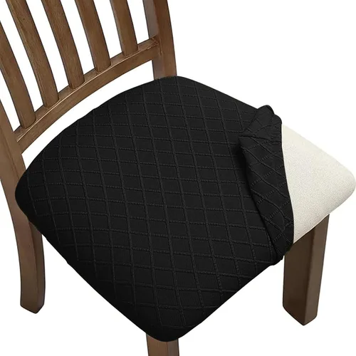 Miniatura 12 de Juego de 4 fundas elásticas para sillas de comedor, fundas para sillas de comedor con estampado floral, fundas para asientos de sillas con estampado