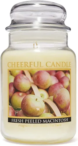 Miniatura 9 de A Cheerful Giver - Vela en tarro de vidrio perfumada de Macintosh recién pelado (6 onzas) con tapa y fragancia fiel a la vida, fabricada en Estados
