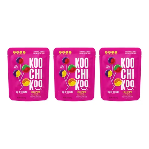 Miniatura 7 de Koochikoo Bolsa de paletas orgánicas y sin azúcar, sabores de frutas surtidos, sin azúcar añadido, sin gluten, certificado vegano