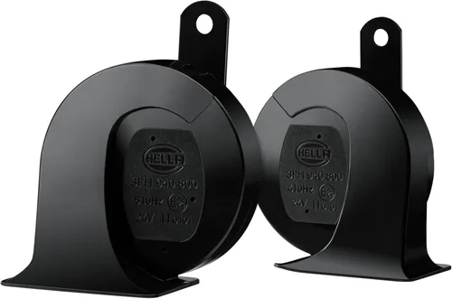 Miniatura 3 de HELLA 940800821 Kit de bocina de trompeta BX negra de 24 V (ajuste universal)