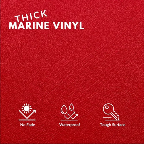 Miniatura 2 de Tela de vinilo marino, tapicería de cuero sintético, exterior para barcos y automóviles, bricolaje y manualidades de cuero sintético - Corte Rojo