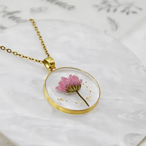 Miniatura 2 de Pressed Flower Necklace Gift for Women Personalized Handmade Necklaces Birth Flower Necklace