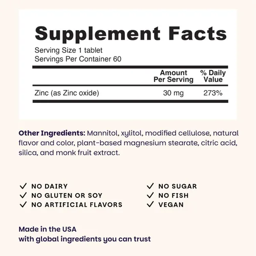 Miniatura 3 de Vitaminas solubles EZ Melts Zinc, 30 mg, cero azúcar, sabor natural a arándanos, libre de GMO, pastillas de disolución rápida, salud ósea e
