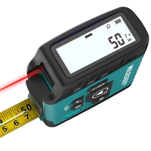 MiLESEEY Cinta Métrica Láser Digital DT20, Herramienta de Medición Láser de 130 Pies, Cinta Métrica Digital de Fácil Lectura de 16 Pies Retráctil