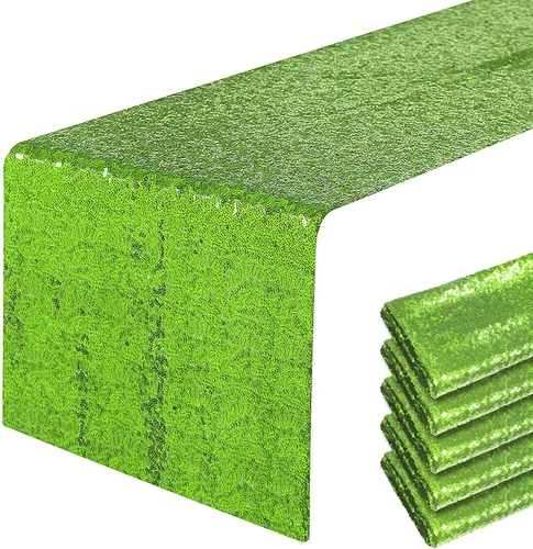 Miniatura 62 de Pufogu - Camino de mesa de lentejuelas brillantes de 12 x 72 pulgadas para fiestas de cumpleaños, decoración de bodas, despedidas de soltera