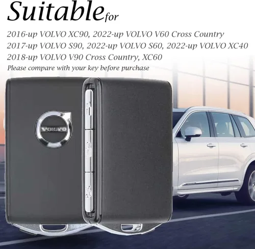 Miniatura 5 de Vitodeco Funda de cuero genuino para llavero compatible con Volvo XC40, XC60, XC90, S90, S60, V60, V90 2019-2024 (4 botones, moca)
