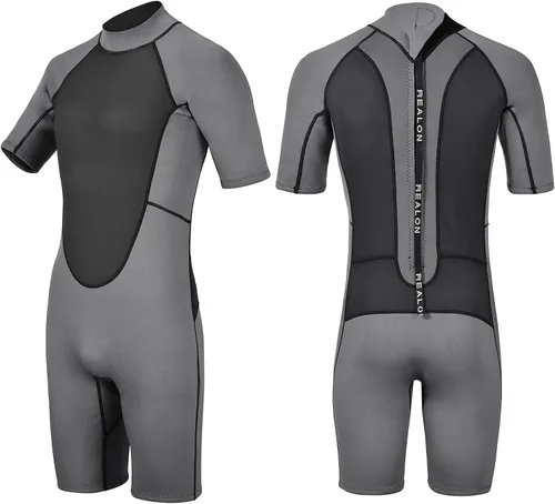 Traje de neopreno de 0.118 in para hombre y mujer, de piel lisa, de neopreno, con cremallera trasera, agua fría, mantiene el calor para surf,