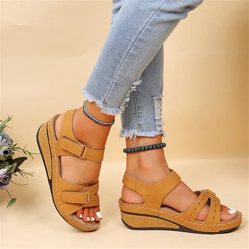 Miniatura 3 de Ladmiple - Sandalias ortopédicas para mujer, fascitis plantar, soporte de talón de arco, para verano, para caminar, sandalias ortopédicas Amarillo