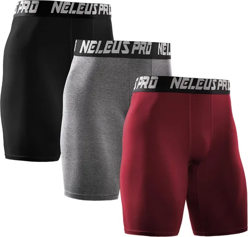 Miniatura 12 de NELEUS Paquete de 3 pantalones cortos de compresión para hombre