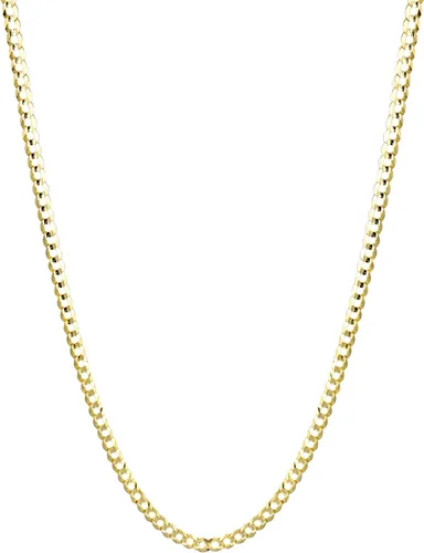 Miniatura 3 de IcedTime - Cadena de eslabones de bordillo estilo cubano oro amarillo italiano de 10quilates lisa collar amplio de 45mm o pulsera de eslabones