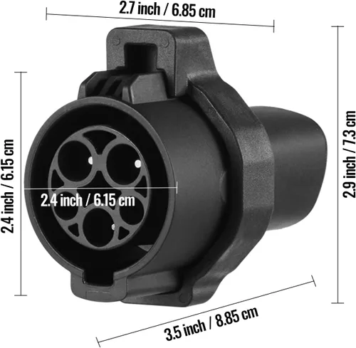 Miniatura 9 de VEVOR Adaptador de cargador J1772 a Tesla, 80 amperios 240 V CA, SAE J1772 adaptador de carga EV a enchufe Tesla, con bolsa de almacenamiento
