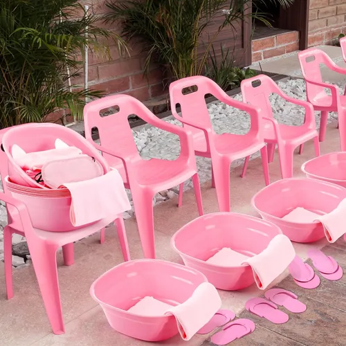 Miniatura 6 de Jeyiour Juego de 72 piezas de spa de pies para niñas, incluye bañera de pies, lavabo, toallas de mano y kit de accesorios para fiesta
