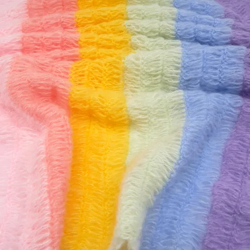 Miniatura 5 de Coberllus Accesorios de fotografía para bebé recién nacido, manta de mohair para niño y niña, arco iris, larga ondulación, para sesión de fotos