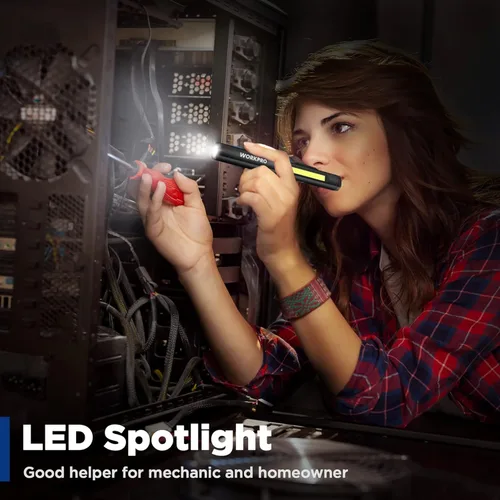 Miniatura 3 de WORKPRO Linterna de Pluma Recargable, Linterna UV de 365 nm con Luz Negra, Linterna LED de 450 Lúmenes Mini de Bolsillo, para Inspección, Trabajo