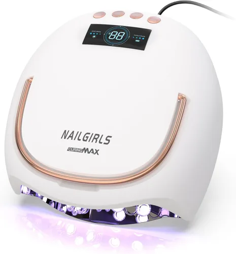 NAILGIRLS Lámpara de uñas LED UV de 80 W, pantalla LCD con sensor automático, luz UV para uñas de gel con 4 temporizadores de curación flash para