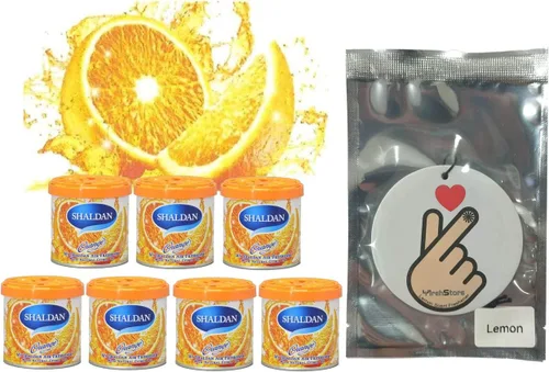 My Shaldan - Ambientador de coche con aroma naranja, a base de gel y fragancia fresca de larga duración, y ambientador colgante de corazón de dedo