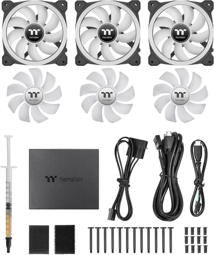 Miniatura 7 de Thermaltake SWAFAN - Ventilador de radiador RGB 12 TT Premium Edition, paquete de 3, diseño de hoja de ventilador intercambiable, dirección de flujo