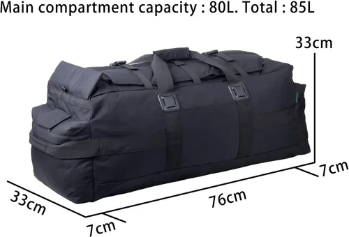Miniatura 2 de Bolso de lona militar grande Mochila Equipo de equipo de engranaje de campo Bolsa de lona Bolsa de despliegue del ejército 85L