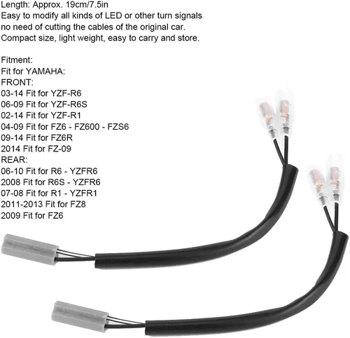 Miniatura 4 de Adaptador de cableado de giro, 7.5 in/7.5 pulgadas Adaptador de cableado de motocicleta Reemplazo de enchufe de 2 pines Conector de enchufe de cable