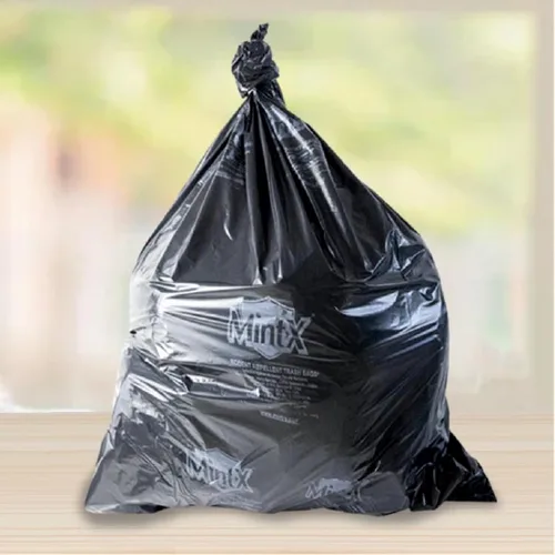 Miniatura 2 de Mint-X Bolsas de basura repelentes de roedores, 1.3 mil, sello plano, 46 pulgadas de alto x 33 pulgadas de largo, color negro (paquete de 100)