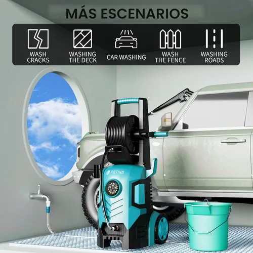 Miniatura 7 de 2026new - Lavadora a presión de 5000 PSI con pantalla táctil de 8 niveles, lavadora eléctrica de 34 pulgadas de alto, 4 boquillas de conexión