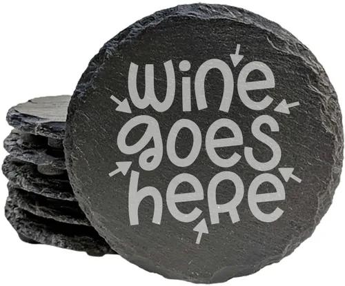 Miniatura 20 de Wine Not? Hilarious Drinking Wine is My Hobby Slate Coasters - Round Slate - Set of 8 Drinking Wine is Not My Habit
