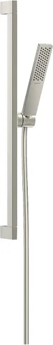 hansgrohe Pulsify E 24371821 - Ducha de mano con 1 pulverizador de 3 pulgadas con barra deslizante y manguera en polvo en níquel cepillado, 24371821
