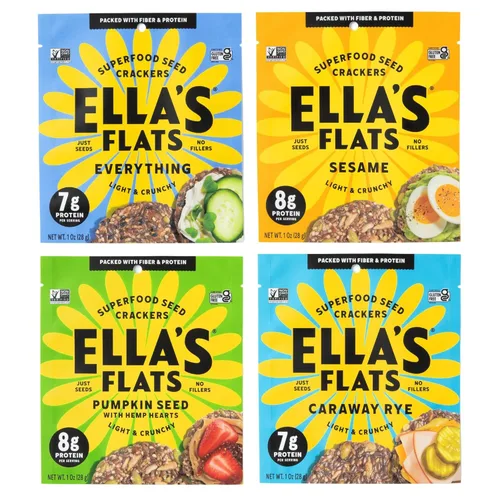 Miniatura 7 de ELLA'S FLATS® Comino todas las semillas saladas patatas fritas – Todo natural, sin gluten, buena fuente de proteínas, alto en fibra, vegano y apto
