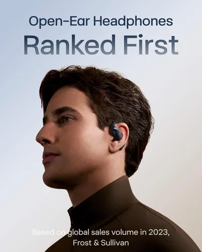 Miniatura 2 de SHOKZ Nuevos auriculares OpenFit 2+ de oreja abierta, habilitados para Dolby Audio, cómodos auriculares con ganchos suaves para los oídos, tiempo
