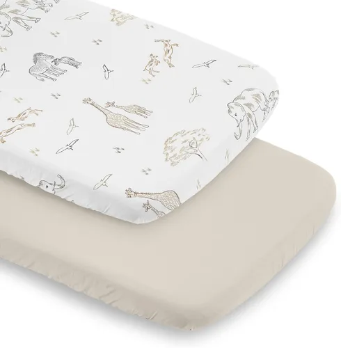 Miniatura 9 de Sweet Jojo Designs Jungle Safari Animales Niño Niña Mini Cuna Sábana Ajustable Bebé Guardería Portátil Cuna Pack Jugar Marrón Taupe Negro y Blanco
