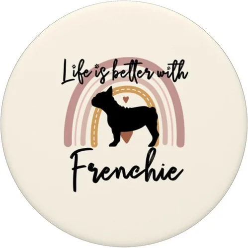 Miniatura 3 de Life Better Frenchie French Bulldog Rainbow - PopSockets intercambiables PopGrip