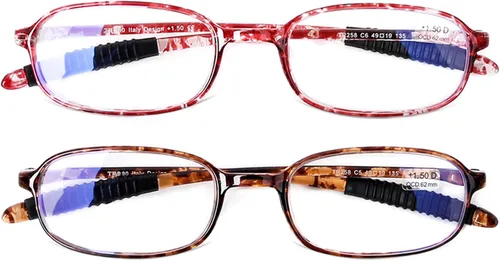 Miniatura 9 de AQWANO Paquete de 2 lentes de lectura para computadora con bloqueo de luz azul, protección UV, marco TR90 flexible, lentes de lectura ligeros