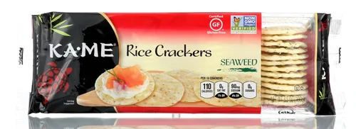 KA-ME Galletas crujientes de arroz de algas marinas de 3.5 onzas, auténticos ingredientes y sabores asiáticos, galletas certificadas sin gluten, sin