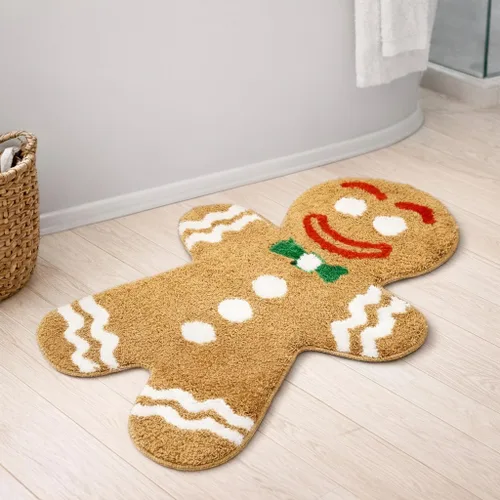 Miniatura 3 de Bonita alfombra de baño de hombre de jengibre de dibujos animados, divertida alfombra de baño, suave, absorbente, antideslizante, lavable a máquina