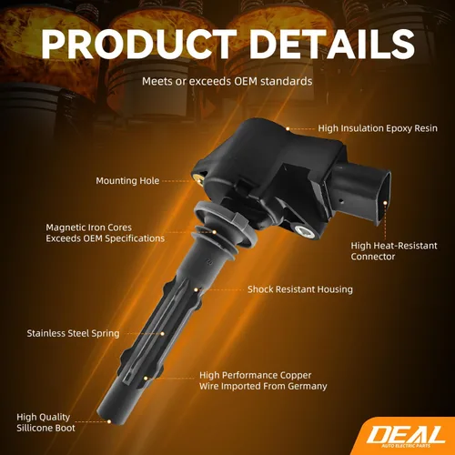 Miniatura 3 de Paquete de 6 bobinas de encendido UF535 UF585 de repuesto compatibles con Mercedes-Benz C300 C350 E350 ML350 GLK350 SLK350 Dodge Sprinter 3.0L 3.5L
