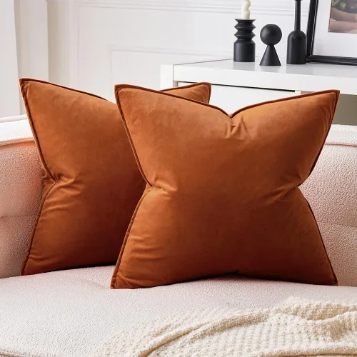 Miniatura 20 de MIULEE Paquete de 2 fundas decorativas de cojines de poliéster suave, fundas de almohada cuadradas cómodas y suaves para sofá, sillón, dormitorio