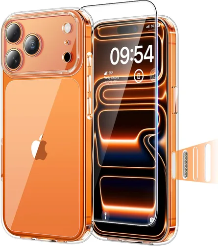 Miniatura 29 de TAURI Funda magnética 2 en 1 transparente para iPhone 14 Pro, compatible con Magsafe [no amarillenta] con protector de pantalla, protección de grado