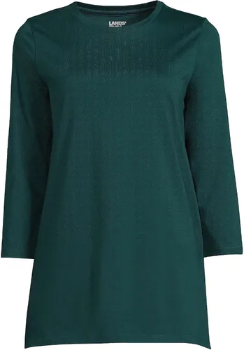 Miniatura 5 de Lands' End Túnica alta de algodón Supima con cuello redondo y manga 34 para mujer