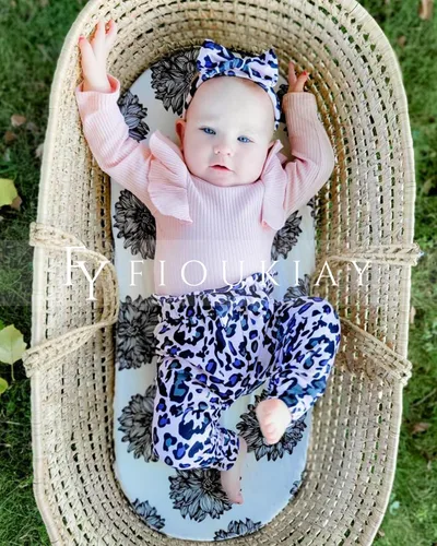 Miniatura 3 de fioukiay Ropa de bebé para niñas, conjuntos de mameluco acanalado para niños pequeños, conjuntos de ropa de otoño e invierno