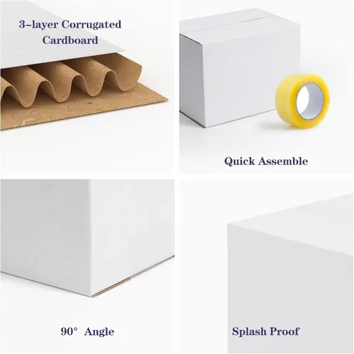 Miniatura 5 de Paquete de 40 cajas de envío pequeñas de 8 x 6 x 6 pulgadas, cajas de correo de cartón corrugado blanco para envío, embalaje de pequeñas empresas