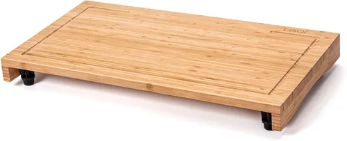 Cubierta de bambú para estufa y tabla de cortar de encimera con patas ajustables, tabla de cortar de doble propósito para quemador de estufa