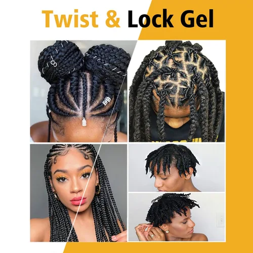Miniatura 7 de Gel de Trenzado de Agarre Fuerte Extra Fuerte y Domador de Bordes - Domina el Encrespamiento, Mousse Suavizante para Twists, Locs, Trenzas, Cornrows