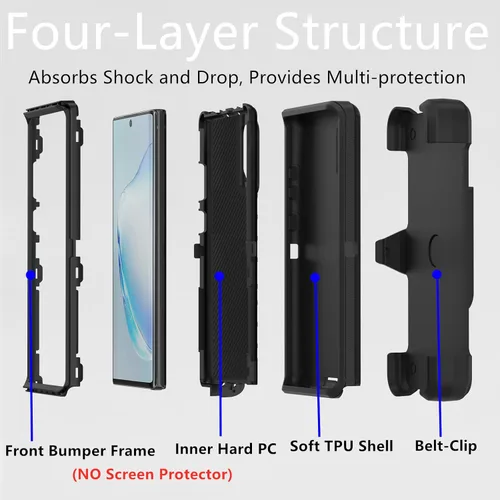 Miniatura 3 de Funda protectora resistente para Samsung Galaxy Note 10 Plus, a prueba de polvo, a prueba de golpes, protección contra caídas, 3 en 1, para Samsung