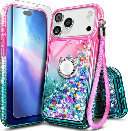 Miniatura 62 de NGB Diseñada para Funda de Teléfono iPhone 11, Morado/Azul Funda Bonita con Purpurina Líquida Brillante para Mujeres Niñas Niños con Protector