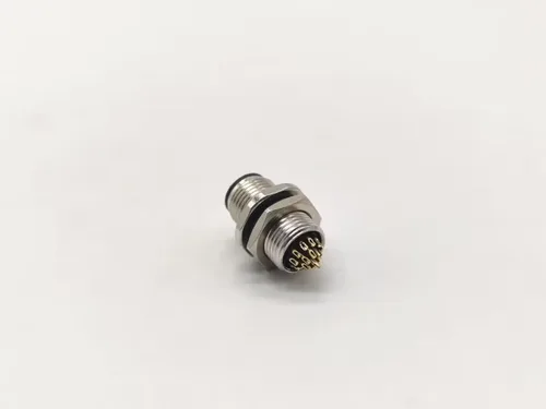 Miniatura 5 de Elecbee 17 Pin M12 Cable A Code Male Straight Rear Bulkhead Waterproof Panel Receptacles Solder Type